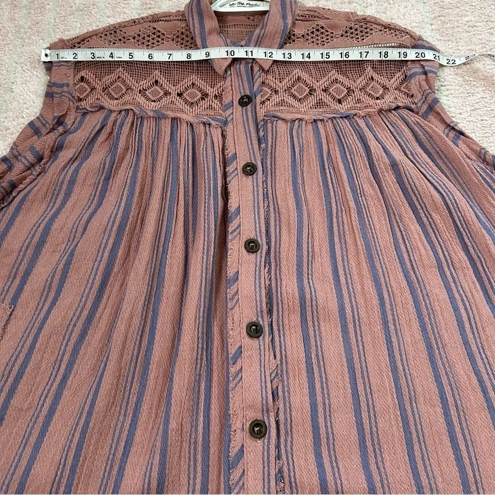 NWT‎ We The Free Button Down Tunic Top Boxy Trapeze Babydoll Fit Top Size Small